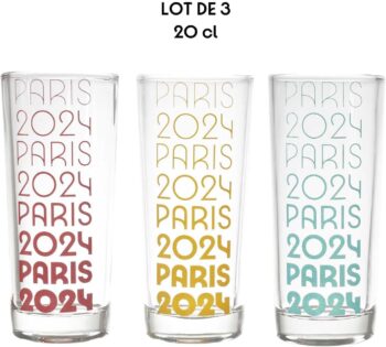Lot de 3 Verres Tubo Coffret, 20 cl, Produit Officiel sous Licence, Design moderne