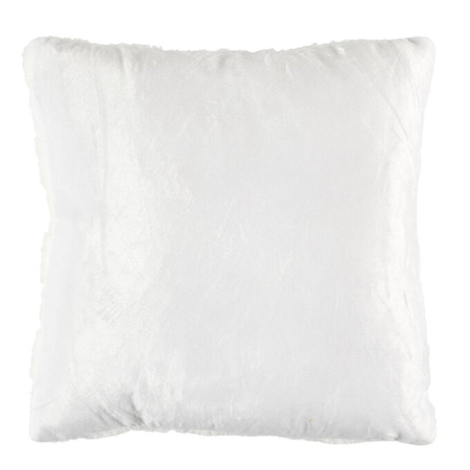 Coussin Déco en Flanelle "Damier" 40x40cm Blanc